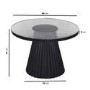 Small Black Round Cast Glass Coffee Table - Evie