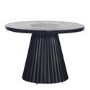 Small Black Round Cast Glass Coffee Table - Evie