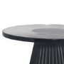Small Black Round Cast Glass Coffee Table - Evie