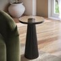 Small Black Round Cast Glass Side Table - Evie