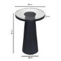 Small Black Round Cast Glass Side Table - Evie