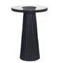 Small Black Round Cast Glass Side Table - Evie