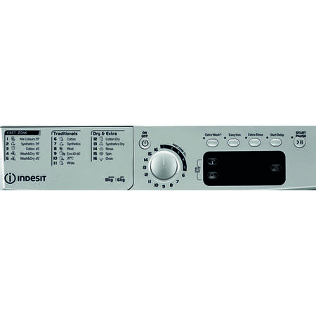 Refurbished Indesit EWDE861483SUK Freestanding 8/6KG 1400 Spin Washer Dryer Silver