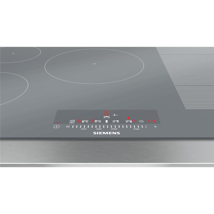 Refurbished Siemens EX879FVC1E iQ700 81cm 5 Burner Induction Hob Silver Glass