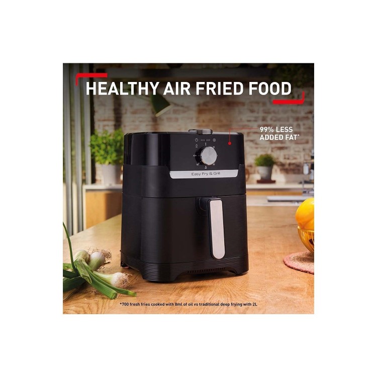 Refurbished Tefal Easy Fry Classic 2-in-1 Air Fryer & Grill Black
