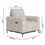 Beige Fabric Electric Recliner Armchair with Footrest - Ezra