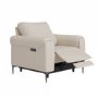 Beige Fabric Electric Recliner Armchair with Footrest - Ezra