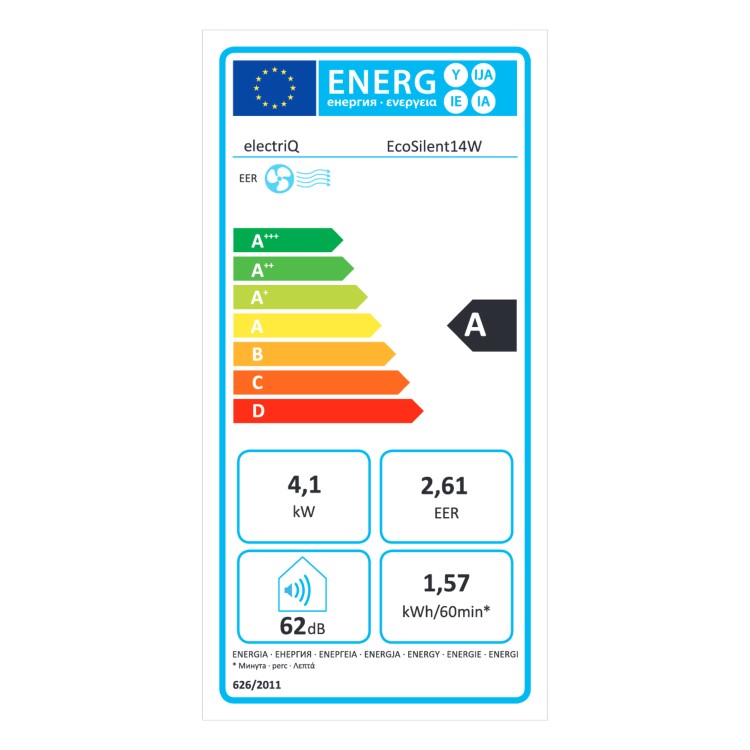 electriQ EcoSilent 14000 BTU Smart Quiet Portable Air Conditioner