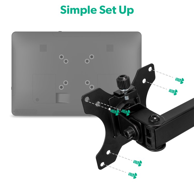 Refurbished electriQ Freestanding Dual monitor arm for 13" - 32"  Monitors