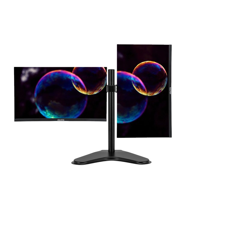 Refurbished electriQ Freestanding Dual monitor arm for 13" - 32"  Monitors
