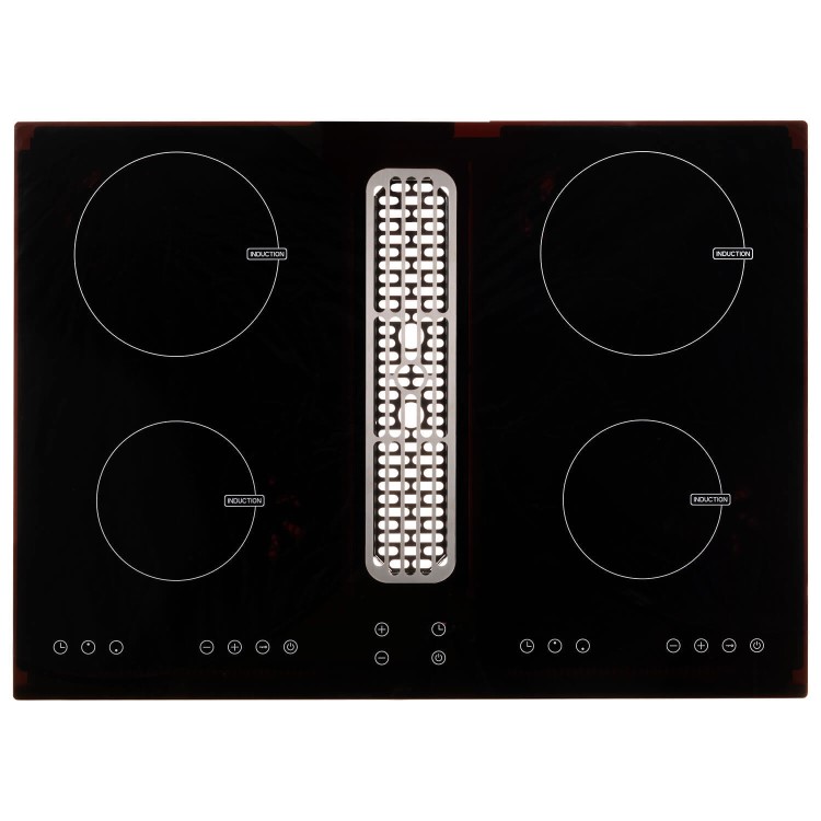 electriQ 70cm Induction Hob with Built In Extractor - 3 Custom Coloured Grills