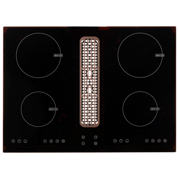 electriQ 70cm Induction Hob with Built In Extractor - 3 Custom Coloured Grills