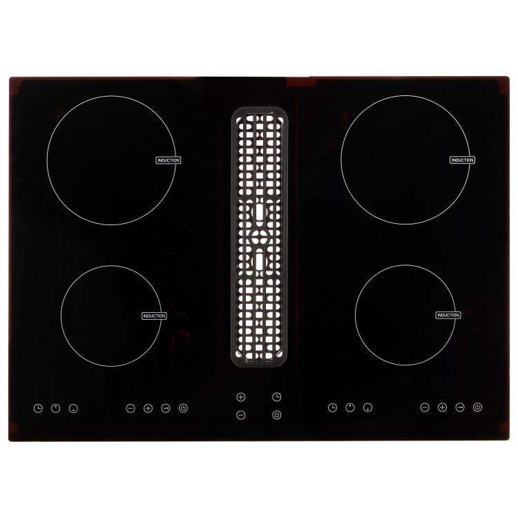 electriQ 70cm Induction Hob with Built In Extractor - 3 Custom Coloured Grills