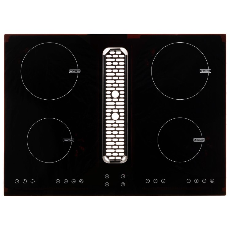 electriQ 70cm Induction Hob with Built In Extractor - 3 Custom Coloured Grills
