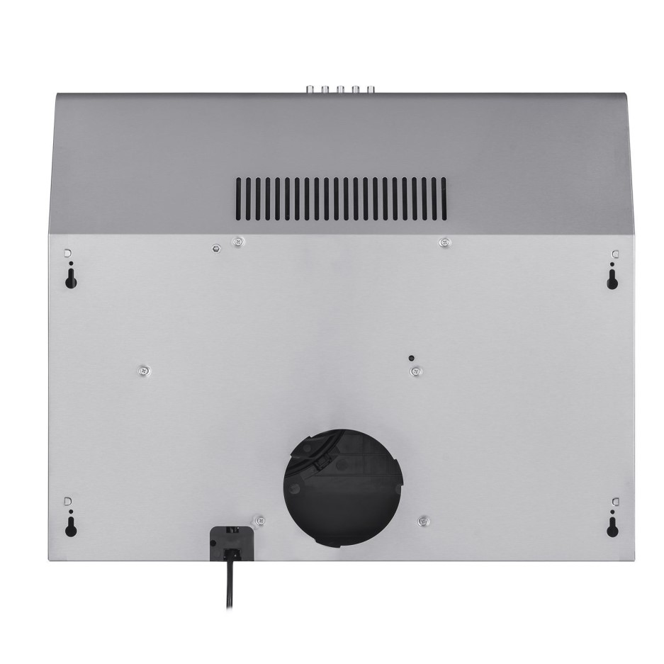 electriQ 60cm Stainless Steel Visor Cooker Hood with Glass Front Top & Rear Venting 5 Year