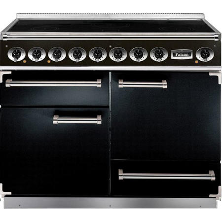 Falcon Deluxe 110cm Electric Range Cooker with Induction Hob - Black & Chrome
