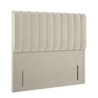 ALMOST PERFECT - Beige Velvet Double Headboard with Vertical Stripe - Langston