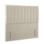 ALMOST PERFECT - Beige Velvet Double Headboard with Vertical Stripe - Langston