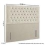 Beige Velvet Small Double Chesterfield Headboard - Langston