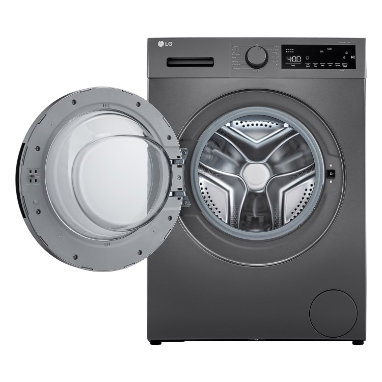 LG Steam 8kg 1200rpm Washing Machine - Dark Silver