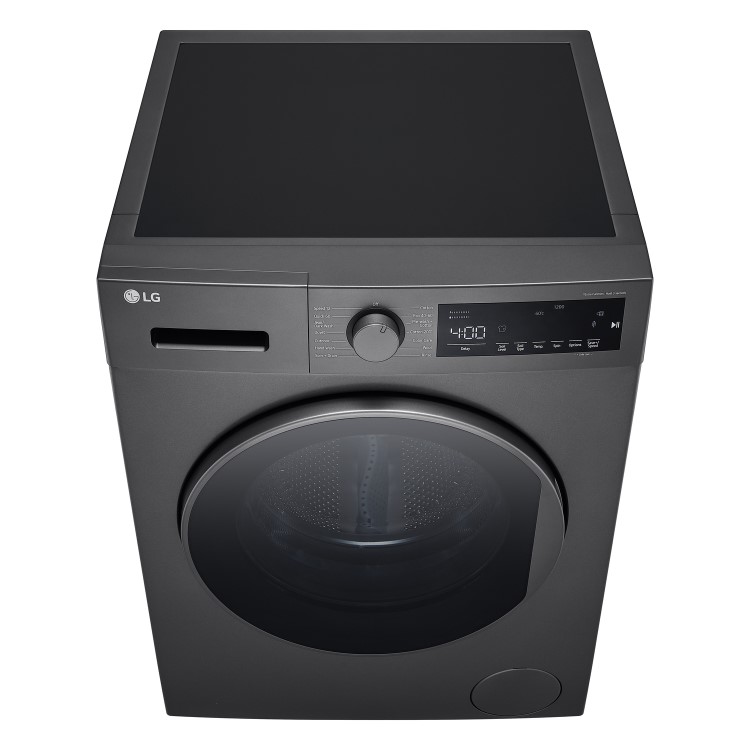 LG Steam 8kg 1200rpm Washing Machine - Dark Silver