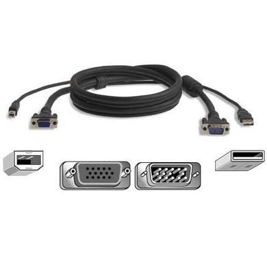 Belkin OmniView All-In-One Pro Series Plus - video / USB cable - 3 m