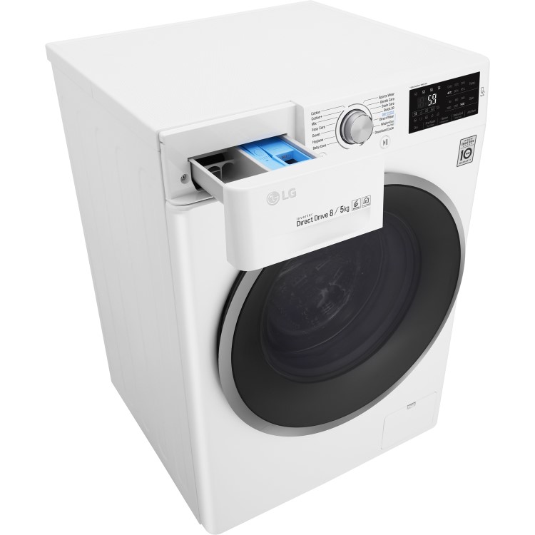 LG F4J6TM1W Direct Drive Smart 8kg Wash 5kg Dry 1400rpm Freestanding Washer Dryer - White