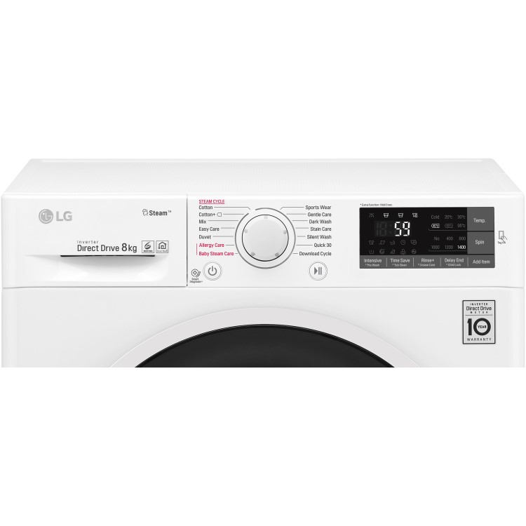LG F4J6TY0WW Direct Drive Freestanding Washing Machine 8kg 1400rpm White