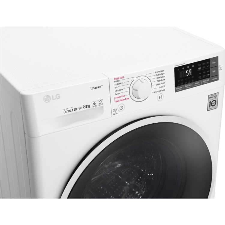 LG F4J6TY0WW Direct Drive Freestanding Washing Machine 8kg 1400rpm White