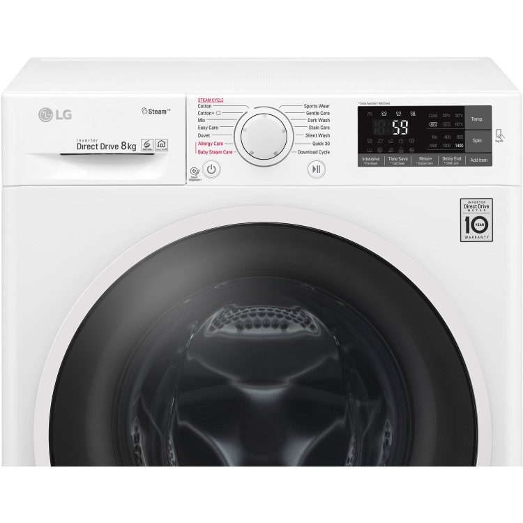 LG F4J6TY0WW Direct Drive Freestanding Washing Machine 8kg 1400rpm White
