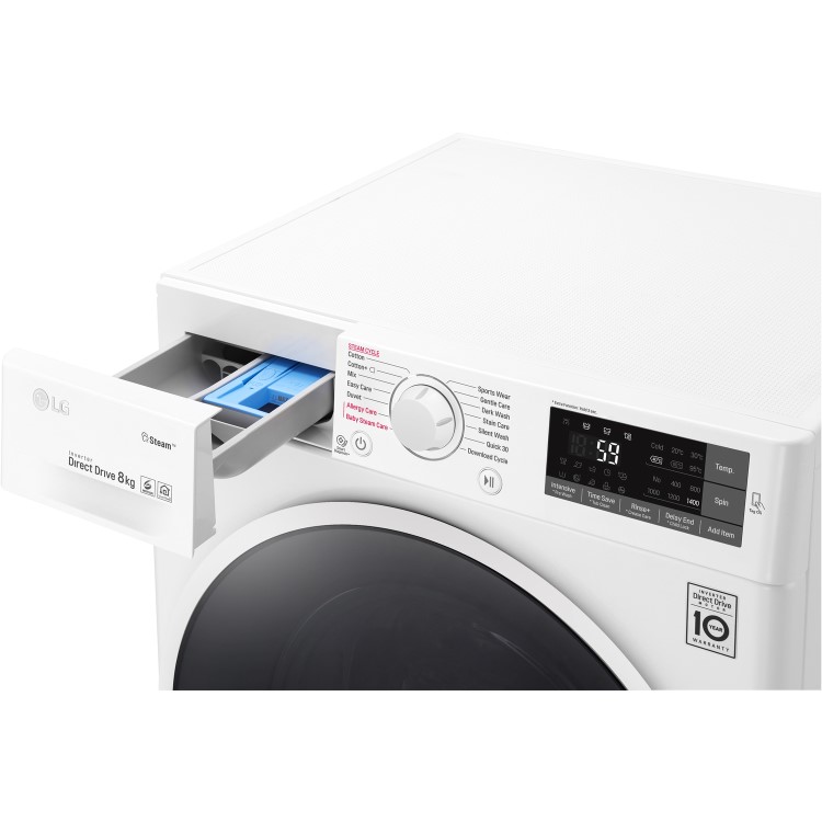 LG F4J6TY0WW Direct Drive Freestanding Washing Machine 8kg 1400rpm White