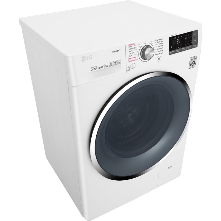 Refurbished LG F4J7VY2WD Freestanding 9KG 1400 Spin Washing Machine With Steam And Wifi Control White