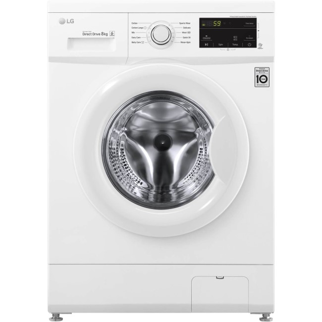 LG F4MT08W 8kg 1400rpm Direct Drive Freestanding Washing Machine 6Motion & Smart Diagnosis - White