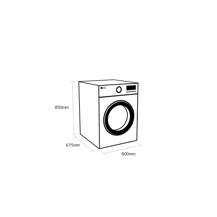 LG V11 12kg 1400rpm Freestanding Washing Machine - Black Steel