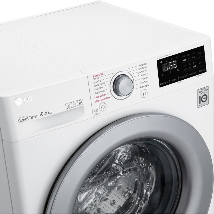 LG 10.5kg 1400rpm Freestanding Washing Machine - White