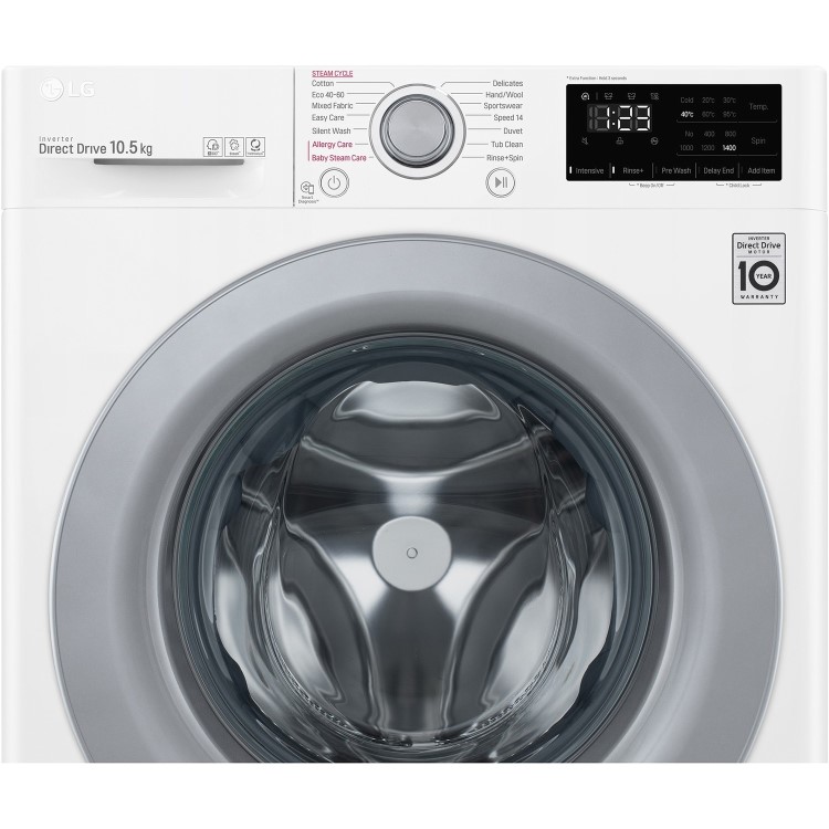 LG 10.5kg 1400rpm Freestanding Washing Machine - White