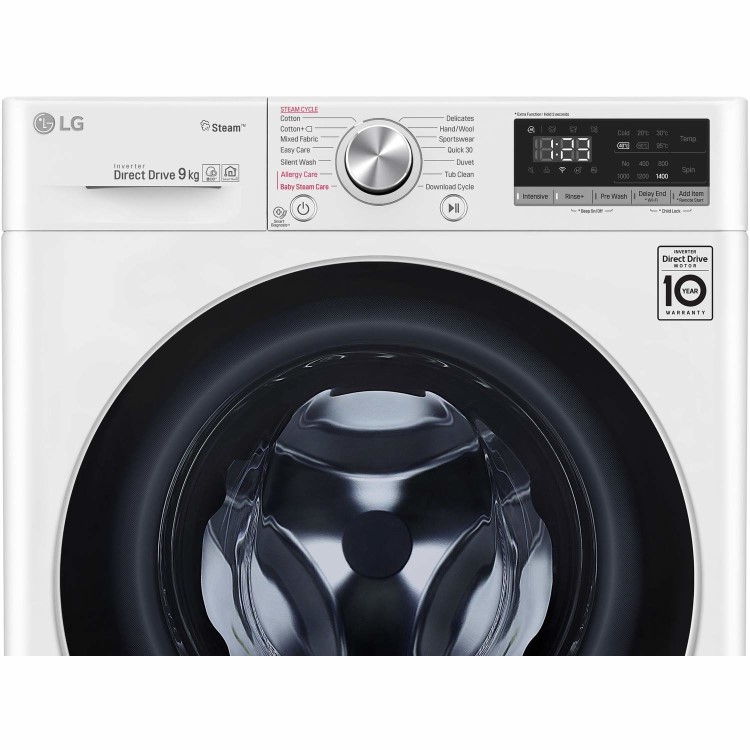 LG F4V509WS 9kg 1400rpm AI DD Freestanding Washing Machine With Steam - White