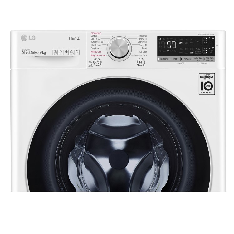 LG V7 EZDispense 9kg 1400rpm Freestanding Washing Machine With Steam - White
