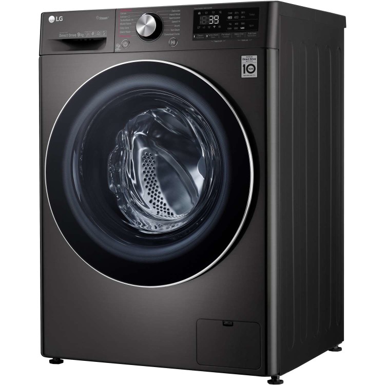 LG F4V909BTS 9kg 1400rpm AI DD Freestanding Washing Machine With TurboWash 360 & Steam - Black Steel
