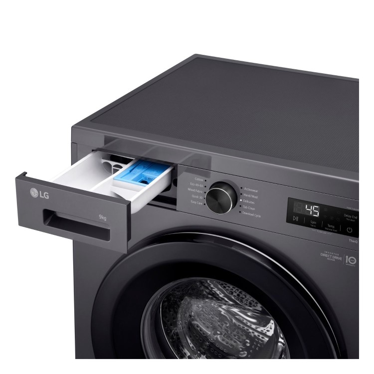 LG X10 Series 9kg 1400rpm Washing Machine - Graphite