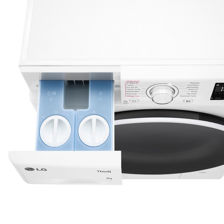 Refurbished LG EZDispense F4Y509WWLA1 Freestanding 9KG 1400 Spin Washing Machine White