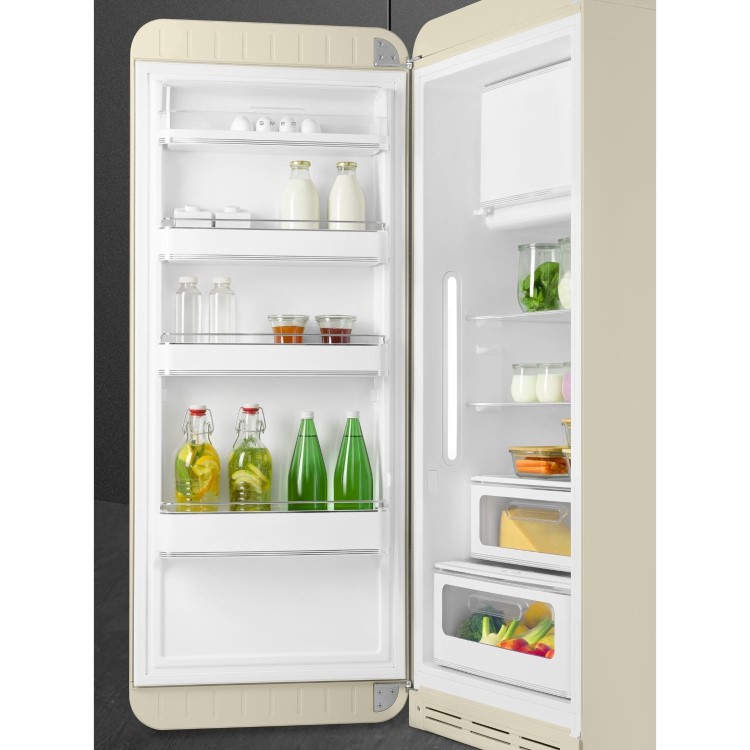 Smeg 244 Litre Fifties Style Left Hand Hinge Freestanding Fridge With Ice Box – Cream