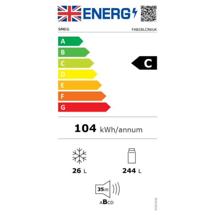 Smeg 244 Litre Fifties Style Left Hand Hinge Freestanding Fridge With Ice Box – Cream