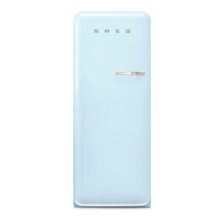 Smeg 244 Litre Fifties Style Left Hand Hinge Fridge with Icebox - Pastel Blue