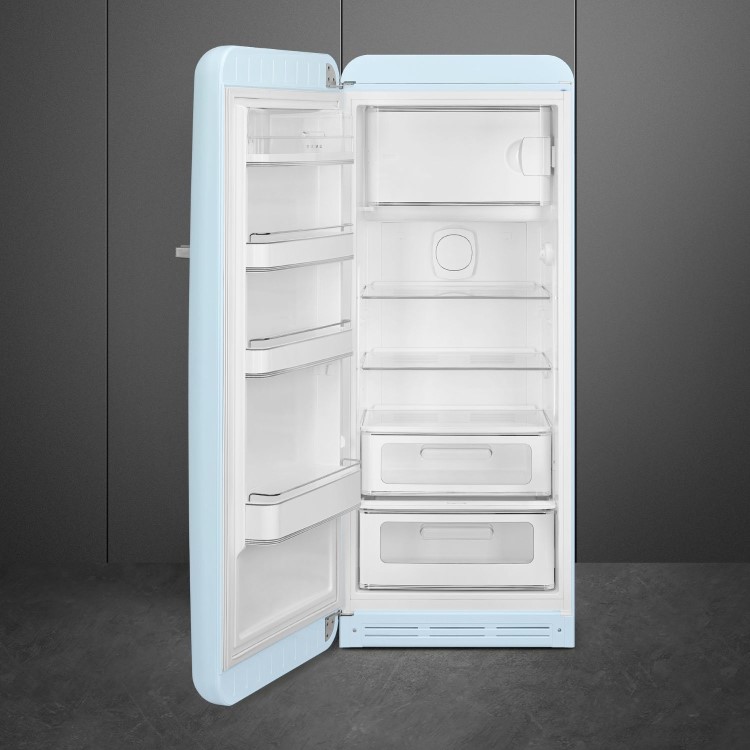 Smeg 244 Litre Fifties Style Left Hand Hinge Fridge with Icebox - Pastel Blue