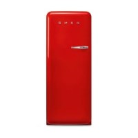 Smeg 244 Litre Fifties Style Left Hand Hinge Freestanding Fridge With Ice Box – Red