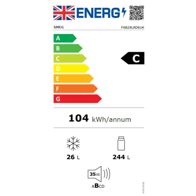 Smeg 244 Litre Fifties Style Left Hand Hinge Freestanding Fridge With Ice Box – Red