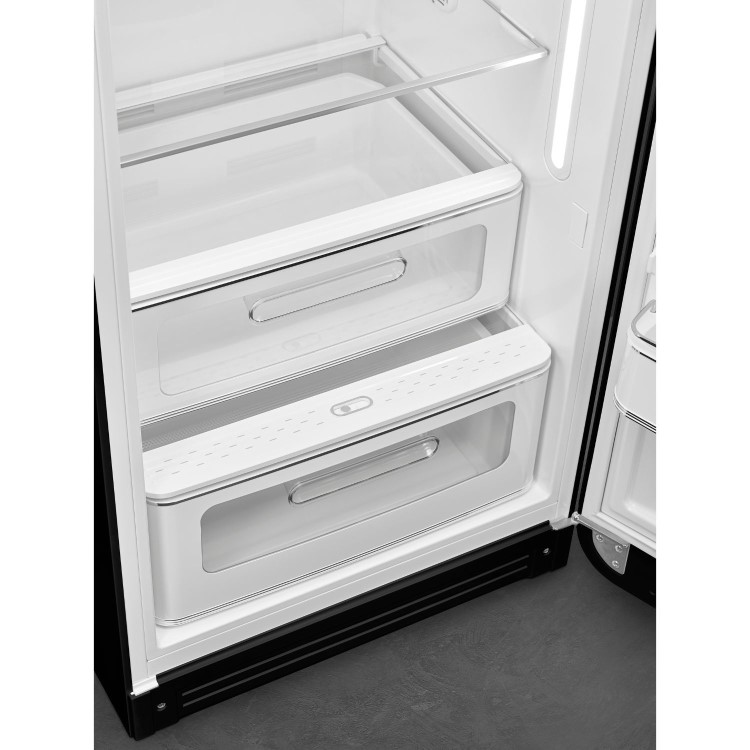 Smeg 244 Litre Fifties Style Right Hand Hinge Freestanding Fridge With Ice Box – Black