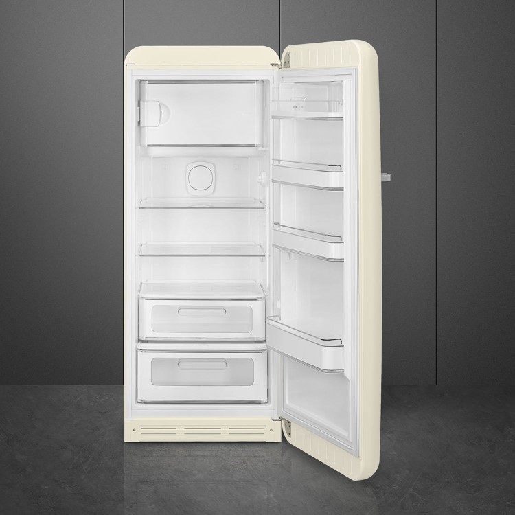 Smeg 244 Litre Fifties Style Right Hand Hinge Freestanding Fridge With Ice Box – Cream