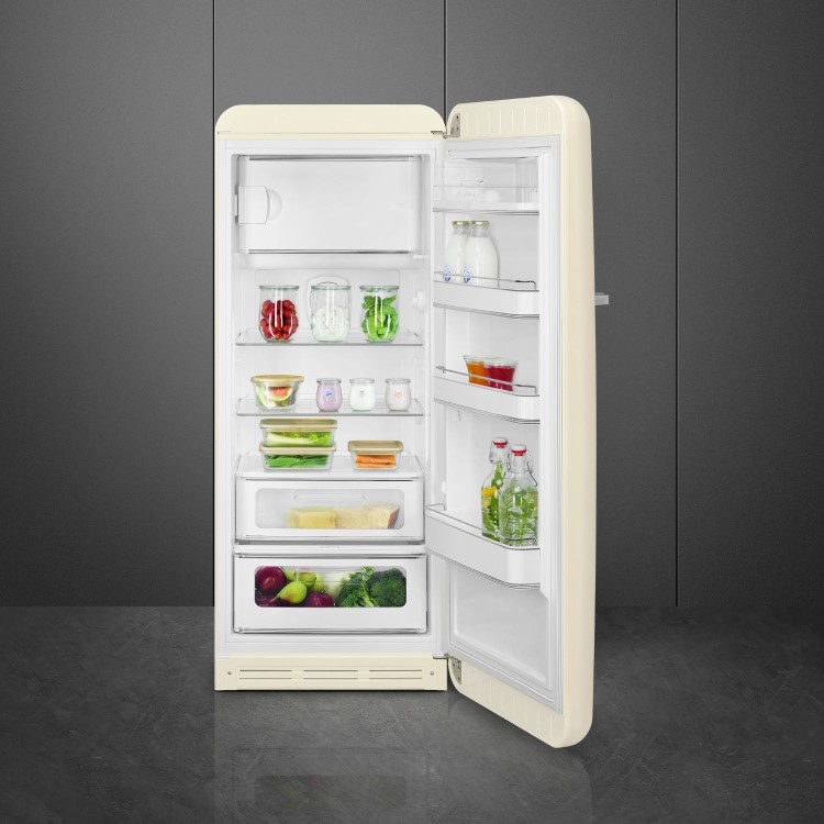 Smeg 244 Litre Fifties Style Right Hand Hinge Freestanding Fridge With Ice Box – Cream